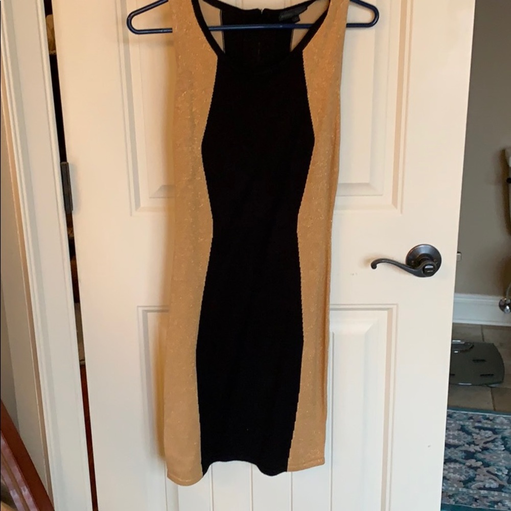 Black and gold shiny dress